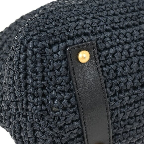 Chanel Navy Straw Chain Tote Handbag 115859 - Picture 3 of 10